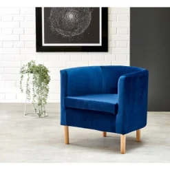 CLUBBY 2 fritidslænestol mørkeblå/Naturlig