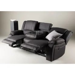 Comfort 3 personers el-recliner sofa med indbygget fodskammel og kopholder