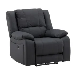 Comfort recliner lænestol, med indbygget fodskammel - sort