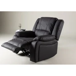 Comfort recliner lænestol, med indbygget fodskammel - sort
