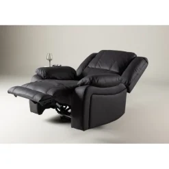 Comfort recliner lænestol, med indbygget fodskammel - sort