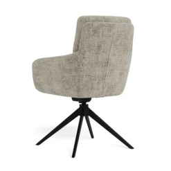Comfort spisebordsstol med armlæn – drejefunktion med retur og vippefunktion – Juto stof grå