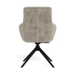 Comfort spisebordsstol med armlæn – drejefunktion med retur og vippefunktion – Juto stof grå