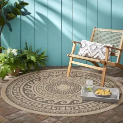 Comilla Rund Udendørs tæppe Vintage - Sort