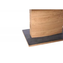 CONCORD Spisebord med udtræk, - top - MørkeGrå, ben - gylden eg