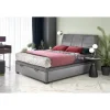 CONTINENTAL 2 160x200 seng med opbevaring Grå velour Monolith 85
