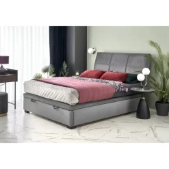 CONTINENTAL 2 160x200 seng med opbevaring Grå velour Monolith 85