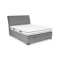 CONTINENTAL 1 160x200cm seng med opbevaring - Grå Velour - Monolith 85