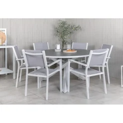 Copacabana Rund Loungesæt - Havemøbelsæt - Grå,Hvid