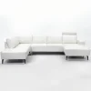 Copenhagen Hvid Læder Hjørnesofa med chaiselong - Højrevendt