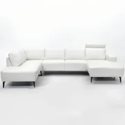 Copenhagen Hvid Læder Hjørnesofa med chaiselong - Højrevendt