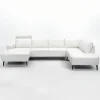 Copenhagen Hvid Læder Hjørnesofa med chaiselong - Venstrevendt