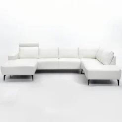 Copenhagen Hvid Læder Hjørnesofa med chaiselong - Venstrevendt