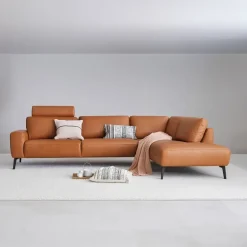 Copenhagen LæderHjørnesofa Cognac - Højrevendt