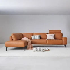 Copenhagen LæderHjørnesofa Cognac - Venstrevendt