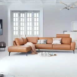 Copenhagen LæderHjørnesofa Cognac - Venstrevendt