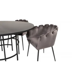 Copenhagen Rund Spisebordssæt - Sort og Grå