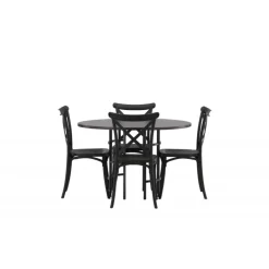 Copenhagen Runde Spisestuesæt - Sort og Mocca