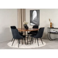 Copenhagen Rundt Spisebordssæt - Sort og Brun