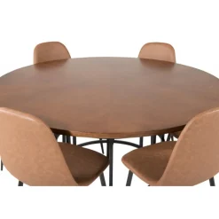 Copenhagen Rundt Spisebordssæt - Sort og Brun