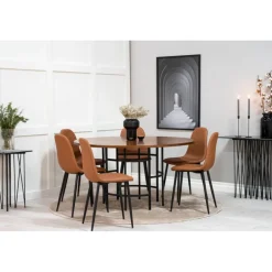 Copenhagen Rundt Spisebordssæt - Sort og Brun