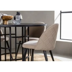 Copenhagen Rundt Spisebordssæt - Beige og Sort