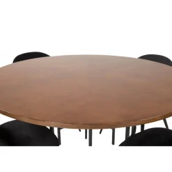 Copenhagen Rundt Spisebordssæt - Sort og Brun