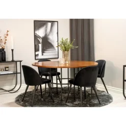 Copenhagen Rundt Spisebordssæt - Sort og Brun