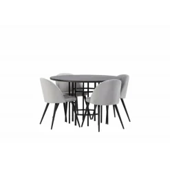 Copenhagen Rundt Spisebordssæt - Grå og Mocca
