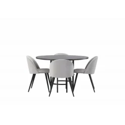 Copenhagen Rundt Spisebordssæt - Grå og Mocca