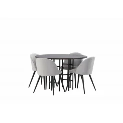 Copenhagen Rundt Spisebordssæt - Grå og Mocca
