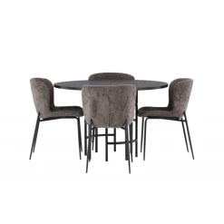 Copenhagen Rundt Spisebordssæt - Beige og Sort