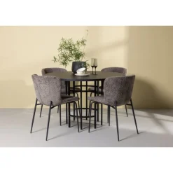 Copenhagen Rundt Spisebordssæt - Beige og Sort