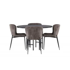 Copenhagen Rundt Spisebordssæt - Beige og Sort