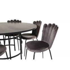 Copenhagen Rundt Spisebordssæt - Sort og Grå