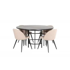 Copenhagen Rundt Spisebordssæt - Beige og Sort