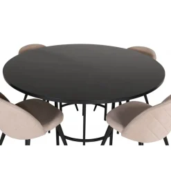 Copenhagen Rundt Spisebordssæt - Beige og Sort