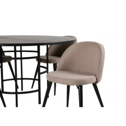 Copenhagen Rundt Spisebordssæt - Beige og Sort