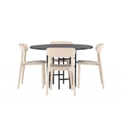 Copenhagen Rundt Spisebordssæt - Beige og Sort