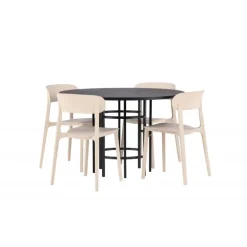 Copenhagen Rundt Spisebordssæt - Beige og Sort