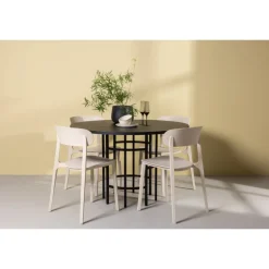 Copenhagen Rundt Spisebordssæt - Beige og Sort