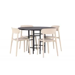 Copenhagen Rundt Spisebordssæt - Beige og Sort