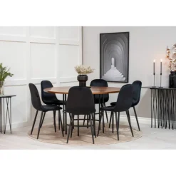 Copenhagen Rundt Spisebordssæt - Sort og Brun