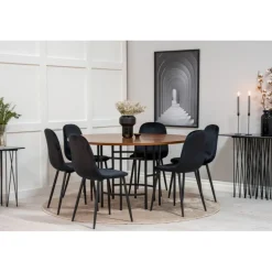 Copenhagen Rundt Spisebordssæt - Sort og Brun