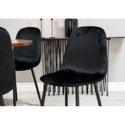 Copenhagen Rundt Spisebordssæt - Sort og Brun