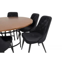 Copenhagen Rundt Spisebordssæt - Sort og Brun