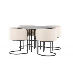 Copenhagen Rundt Spisebordssæt - Beige og Mocca