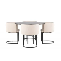Copenhagen Rundt Spisebordssæt - Beige og Mocca