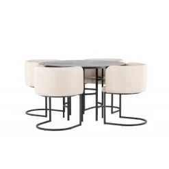 Copenhagen Rundt Spisebordssæt - Beige og Mocca