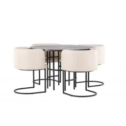 Copenhagen Rundt Spisebordssæt - Beige og Mocca